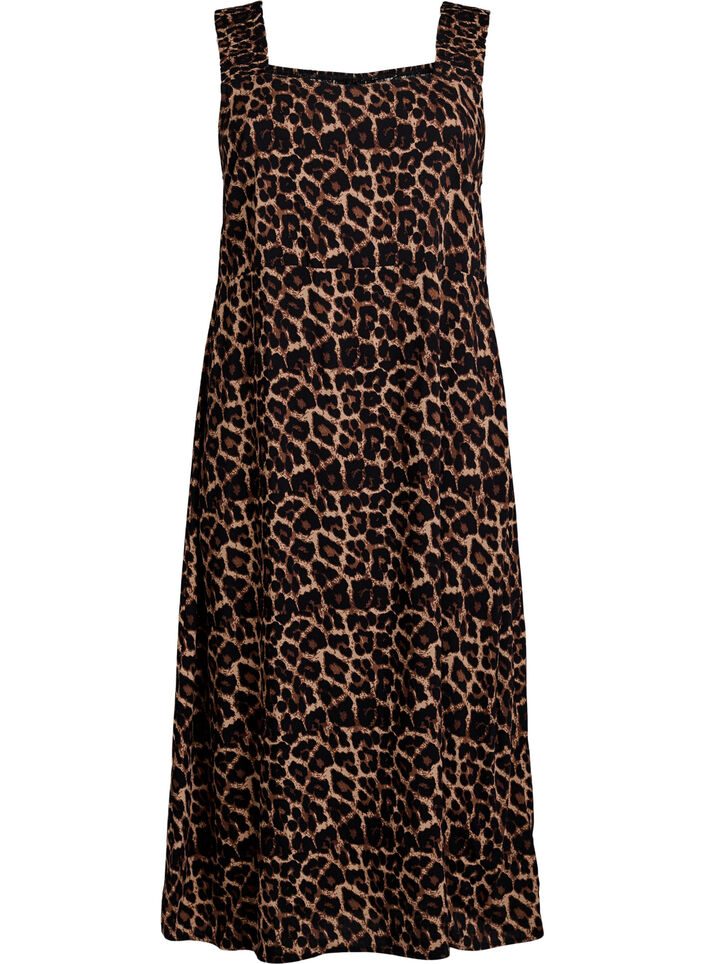 Sommerkleid mit breiten Tr&auml;gern, Braun, Packshot image number 0