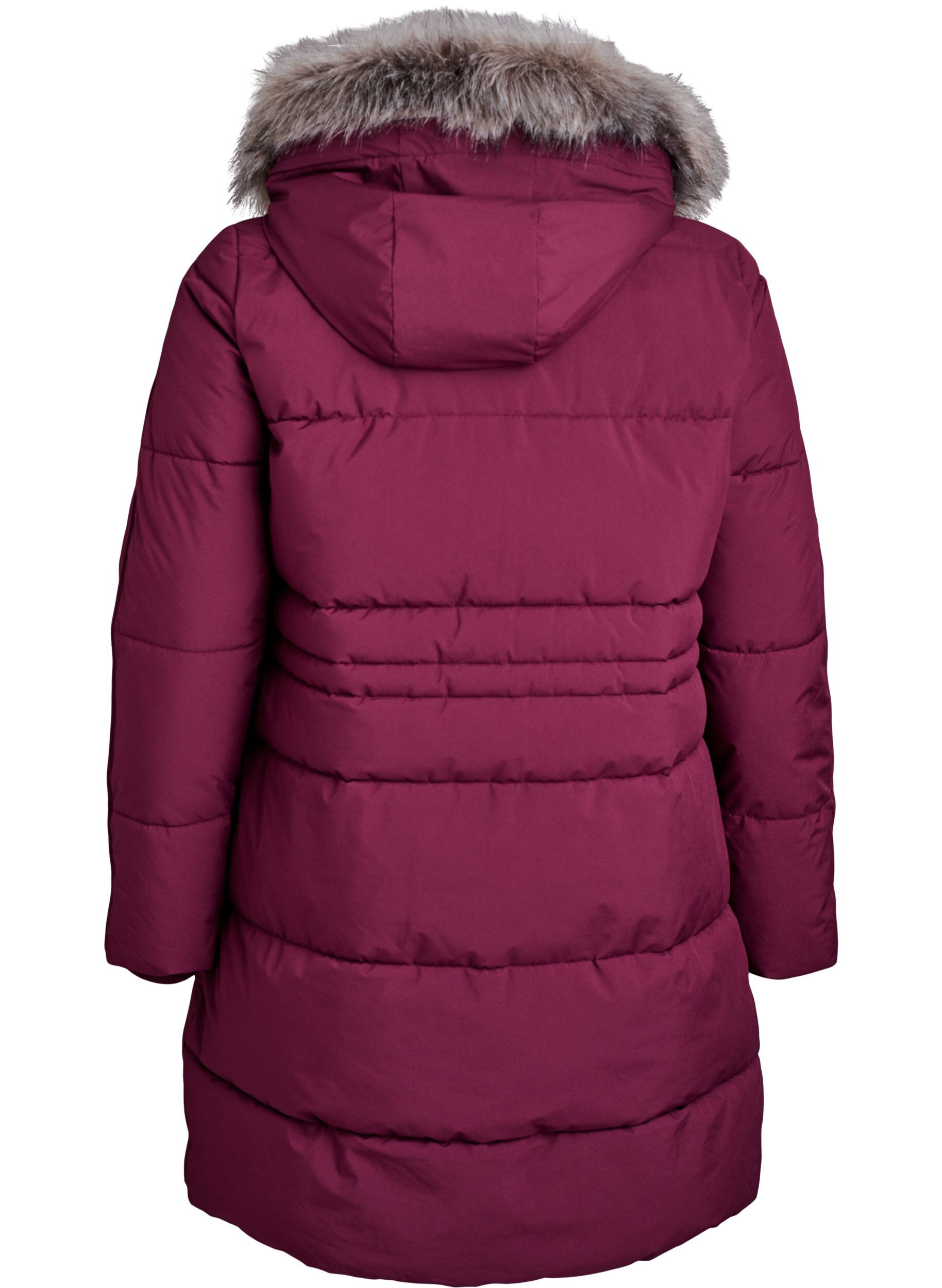 ZizziWasserabweisender Parka mit Kunstpelzkragen, Dunkles Bordeaux, Packshot image number 1