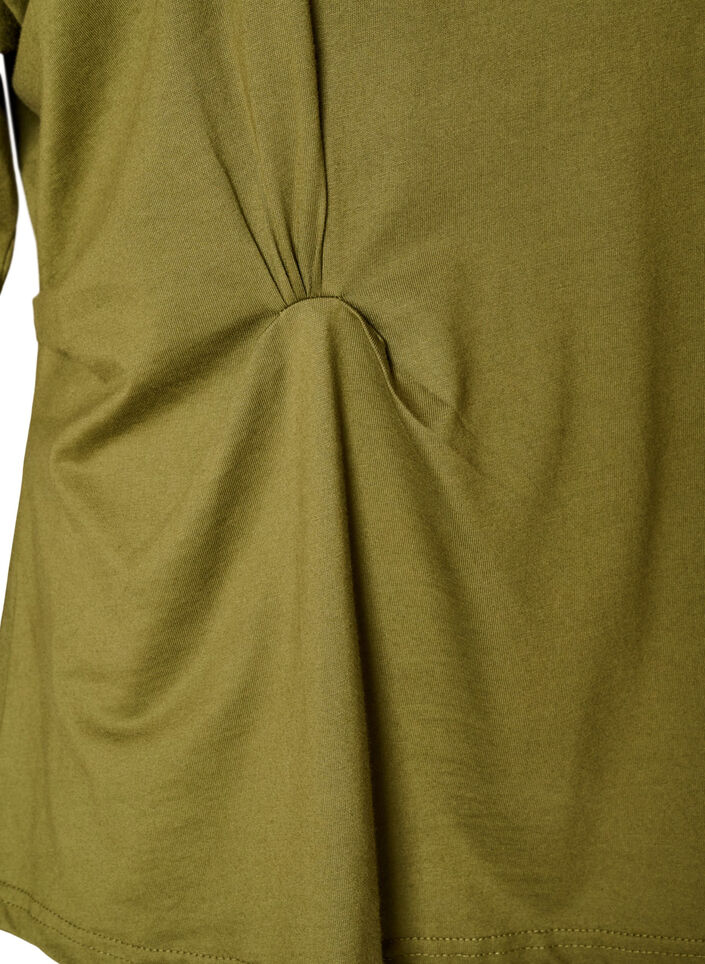 T-Shirt mit drapiertem Detail, Gr&uuml;n, Packshot image number 3