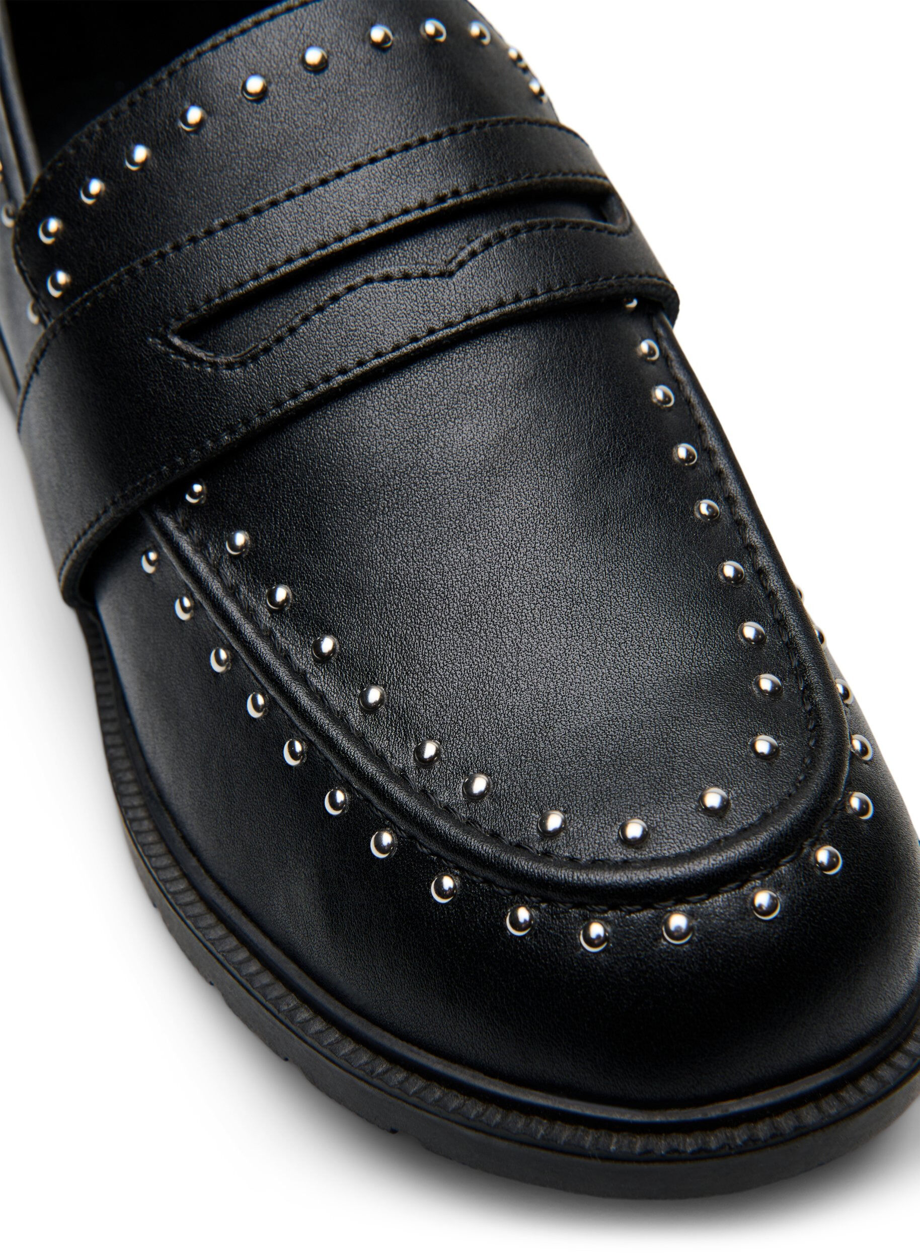 ZizziExtra-Weite - Lederloafer mit Nieten, Schwarz, Packshot image number 3