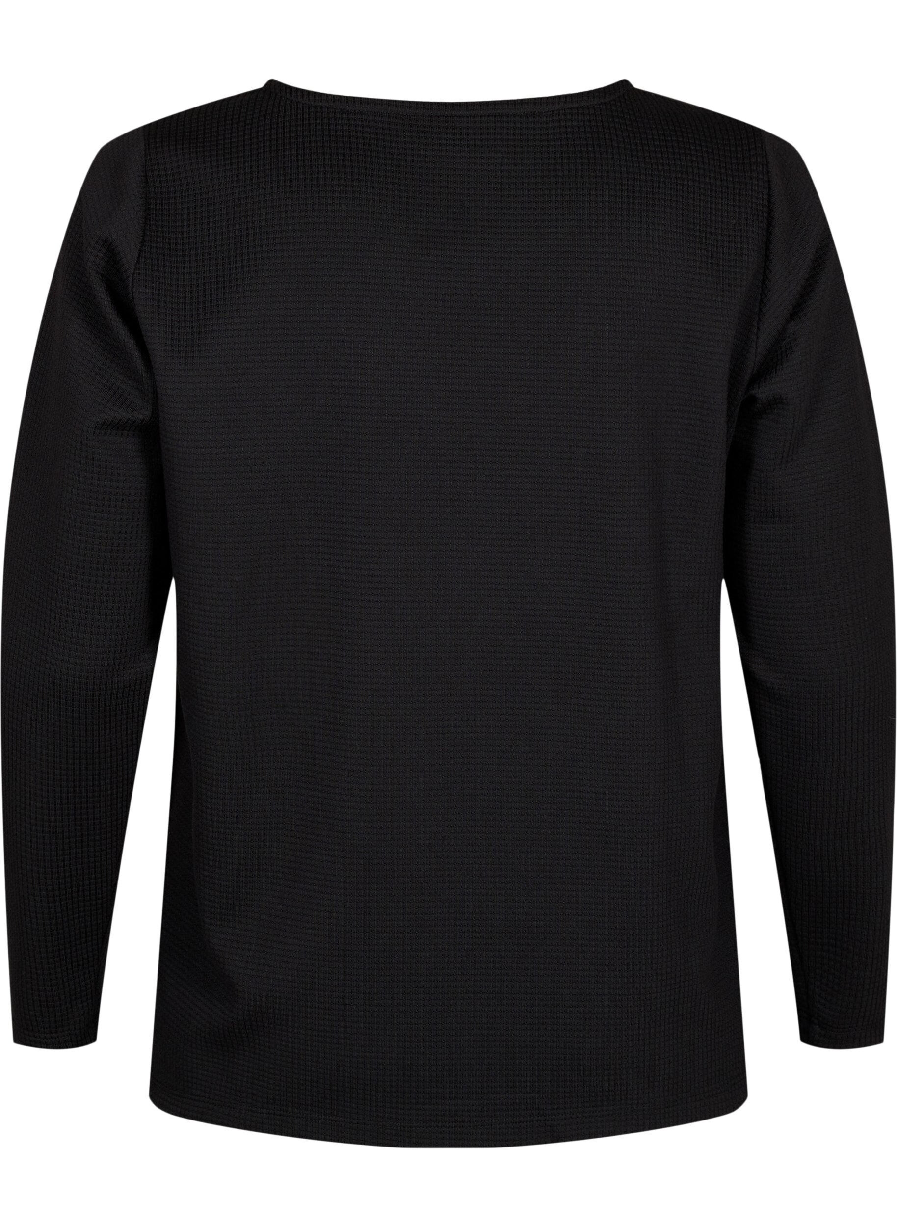 ZizziStrukturierte Bluse in A-Linie, Black, Packshot image number 1