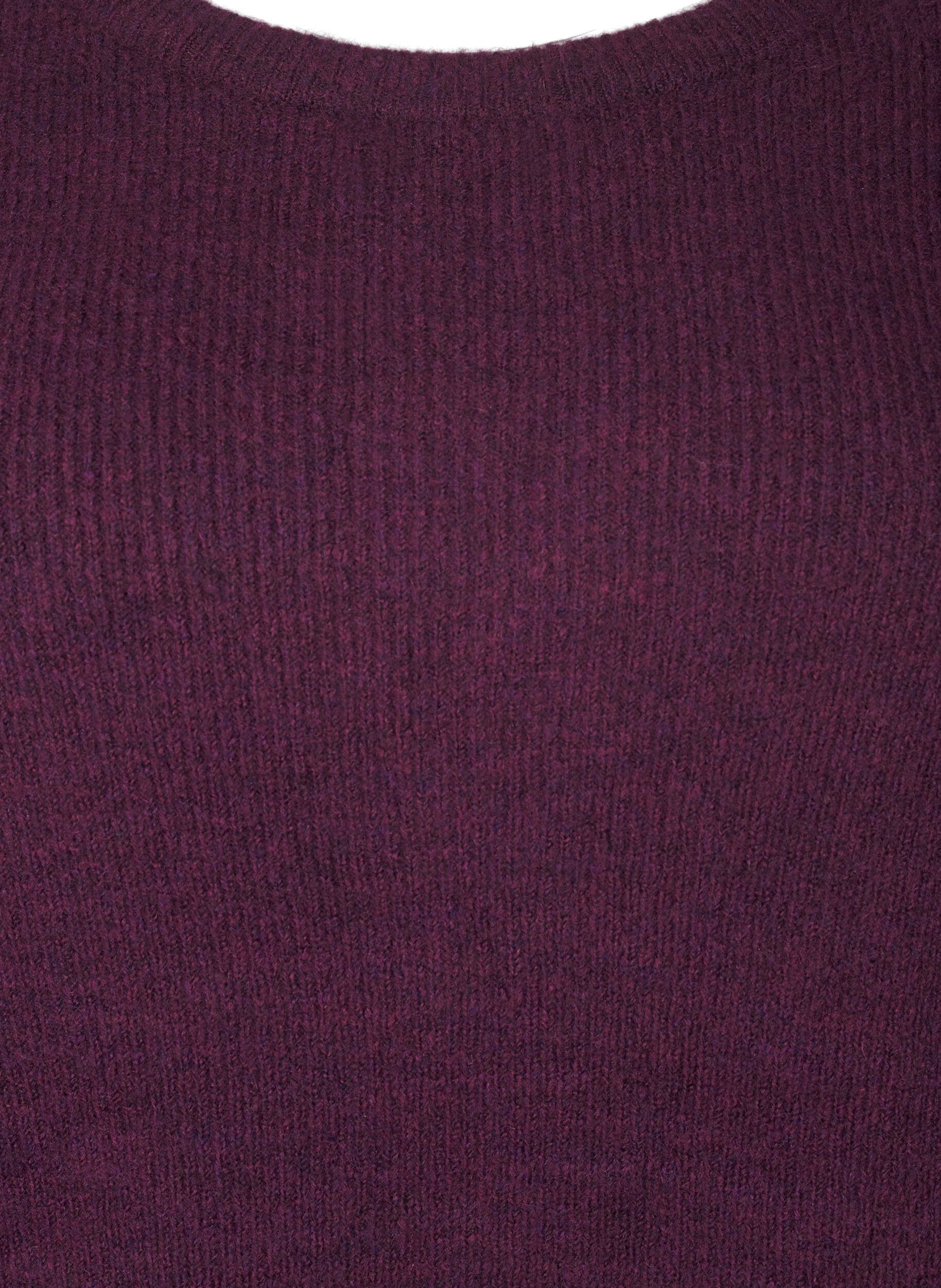 ZizziMelange-Pullover mit Rundhalsausschnitt, Potent Purple Mel., Packshot image number 2