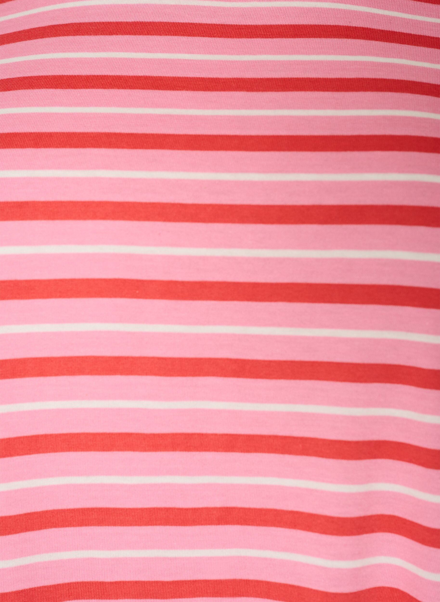 ZizziLanges oversized T-Shirt aus Bio-Baumwolle mit Streifen, Pink, Packshot image number 2