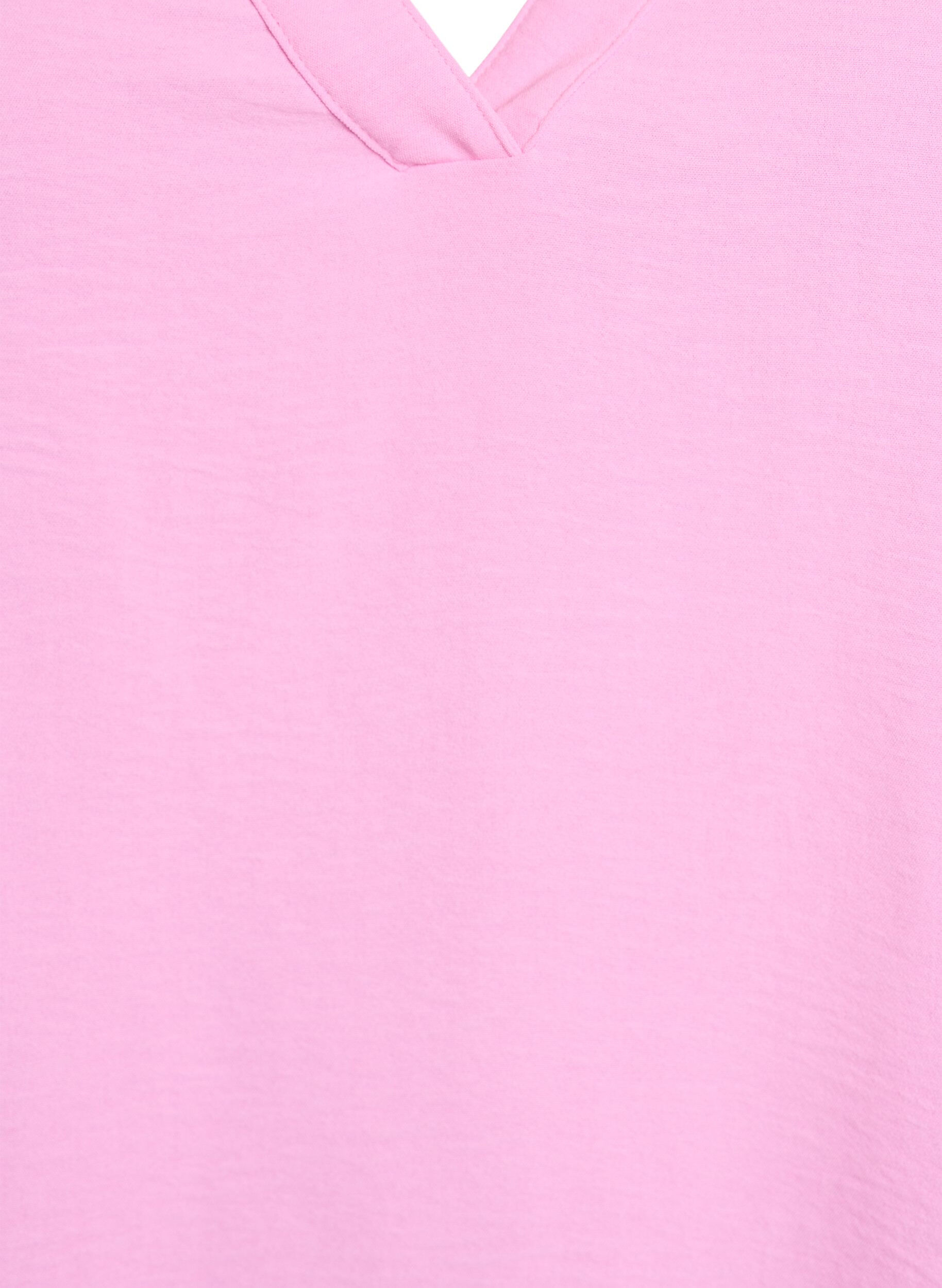 Zizzi&Auml;rmelloses Oberteil mit Faltendetails, Pink, Packshot image number 2