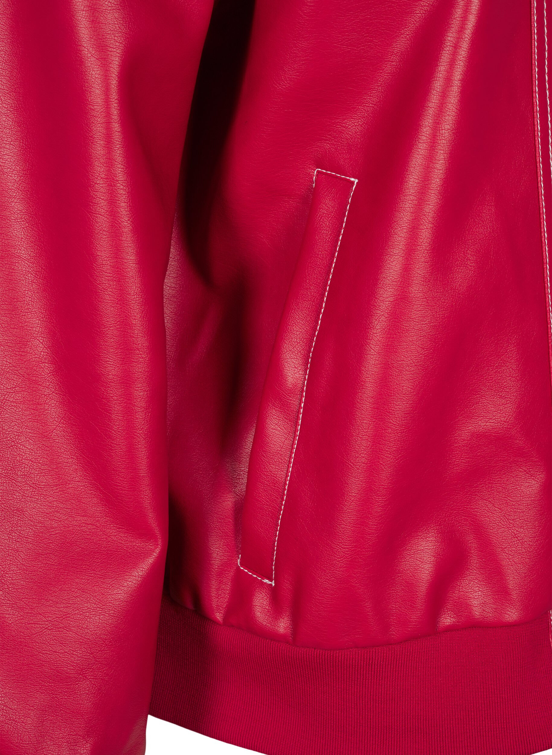 ZizziBomberjacke aus Kunstleder, Rhythmic Red, Packshot image number 3