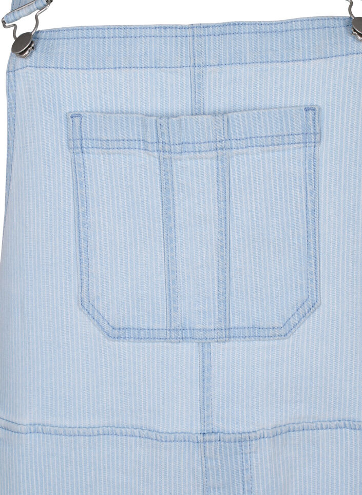 Gestreifte Jeans-Latzhosen, Blau, Packshot image number 2