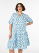Kurzes A-Linien-Kleid aus Baumwollmusselin, Vanille, Model image number 0