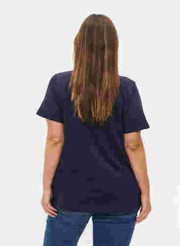 2er-Pack basic T-Shirts aus Baumwolle, Black/Navy Blazer, Model image number 3