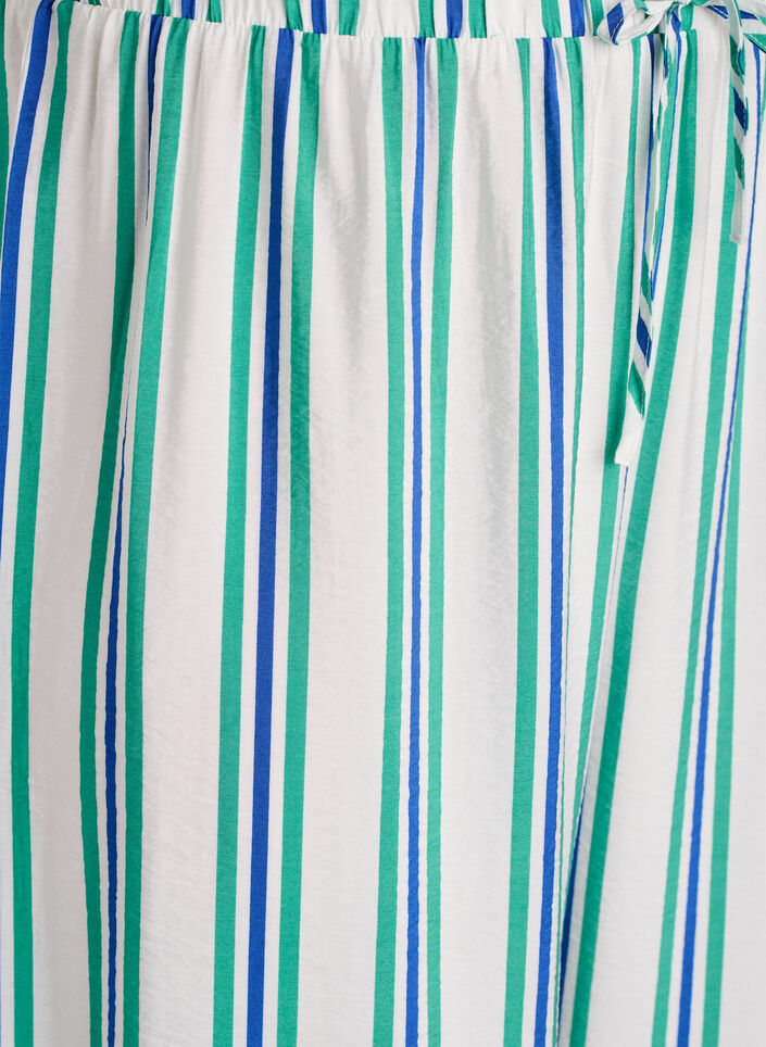 Gestreifte Hose mit hoher Taille und weiten Beinen, Vanille, Packshot image number 2
