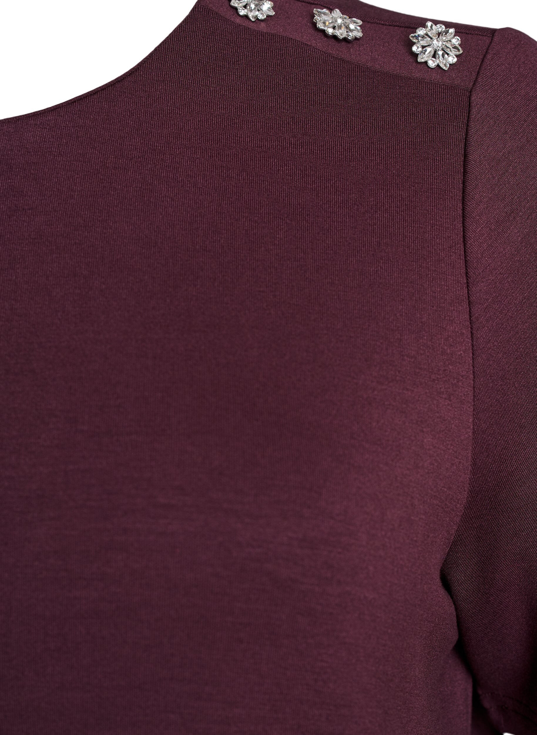 ZizziKurz&auml;rmelige Bluse mit Knopfdetail, Dunkles Bordeaux, Packshot image number 2