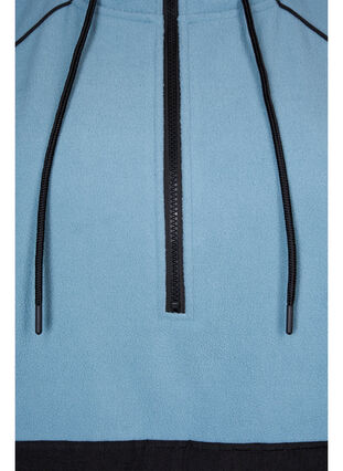 Langer Fleece-Anorak mit Reißverschluss, Smoke Blue w. Black, Packshot image number 3