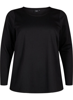 Strukturierte Bluse in A-Linie, Black, Packshot image number 0
