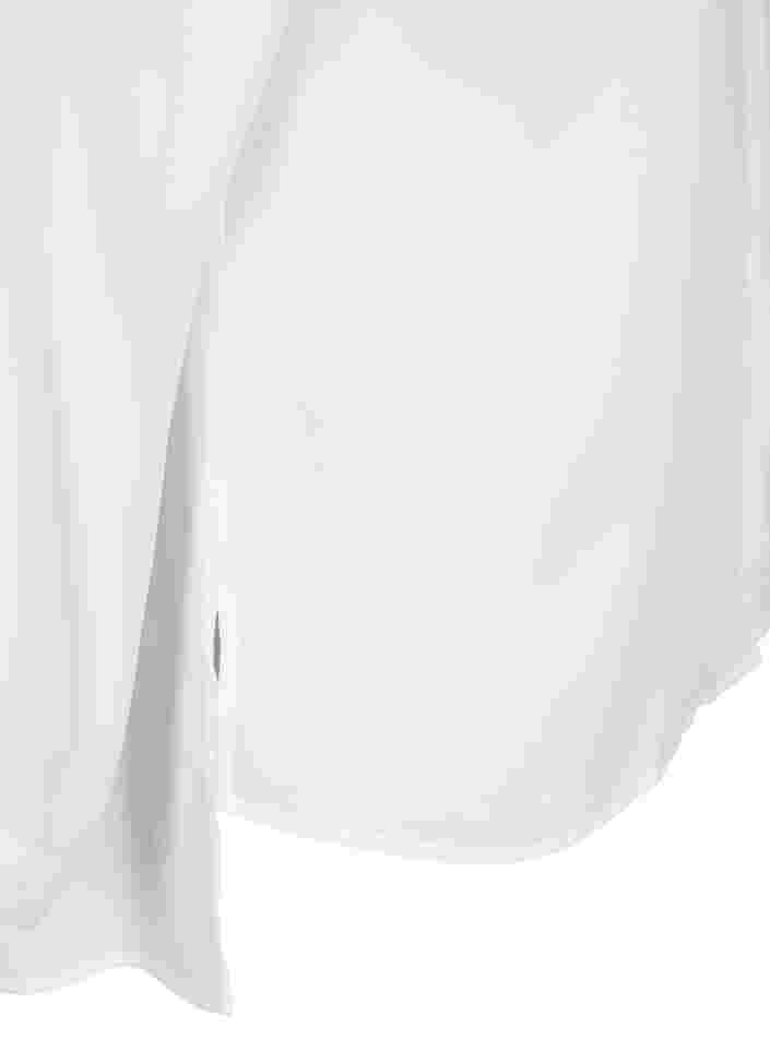 Unifarbenes Hemd mit V-Ausschnitt, Bright White, Packshot image number 3