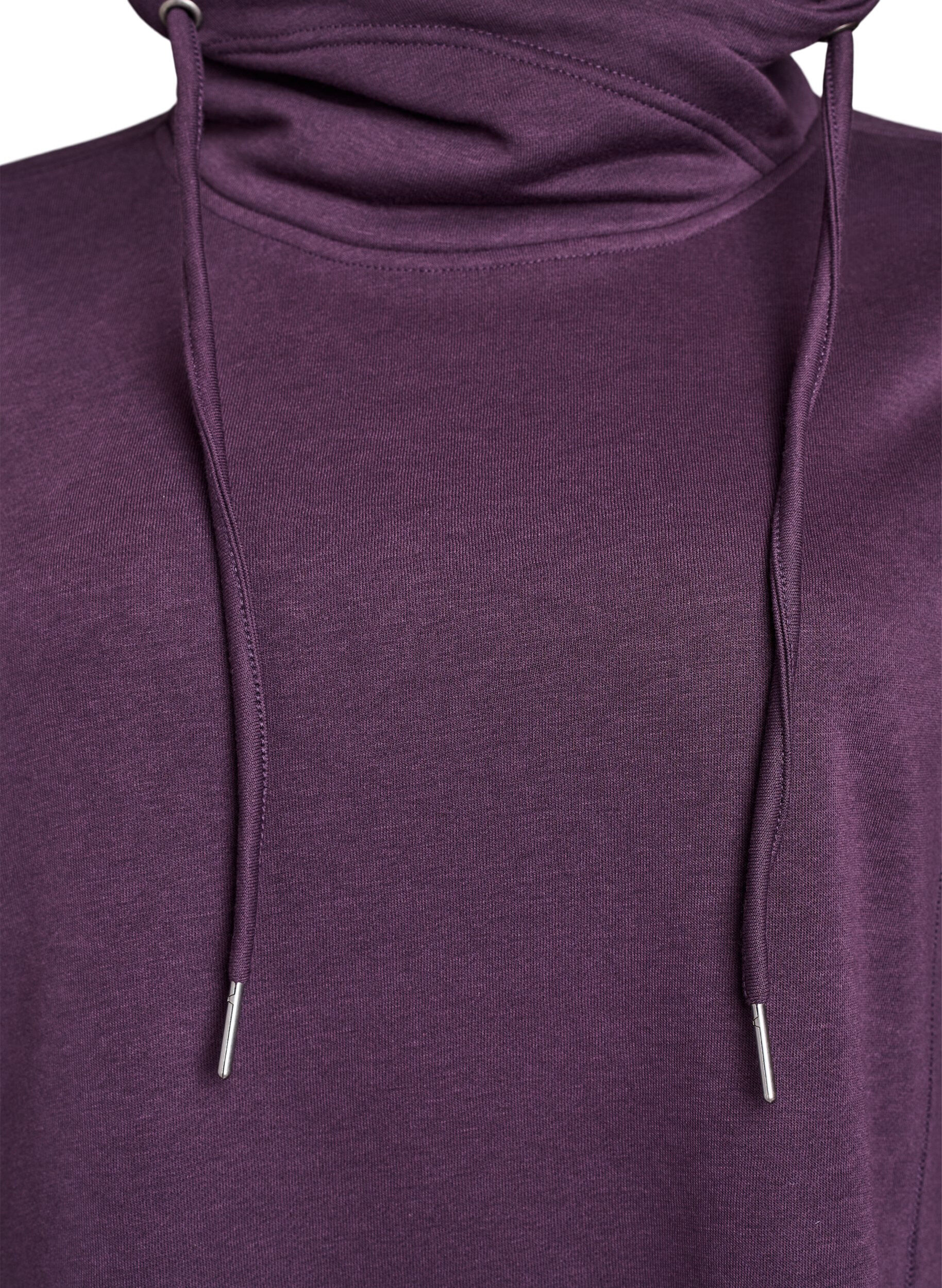 ZizziKurzes Sweatshirtkleid mit Stehkragen und Taschen, Lila, Packshot image number 2