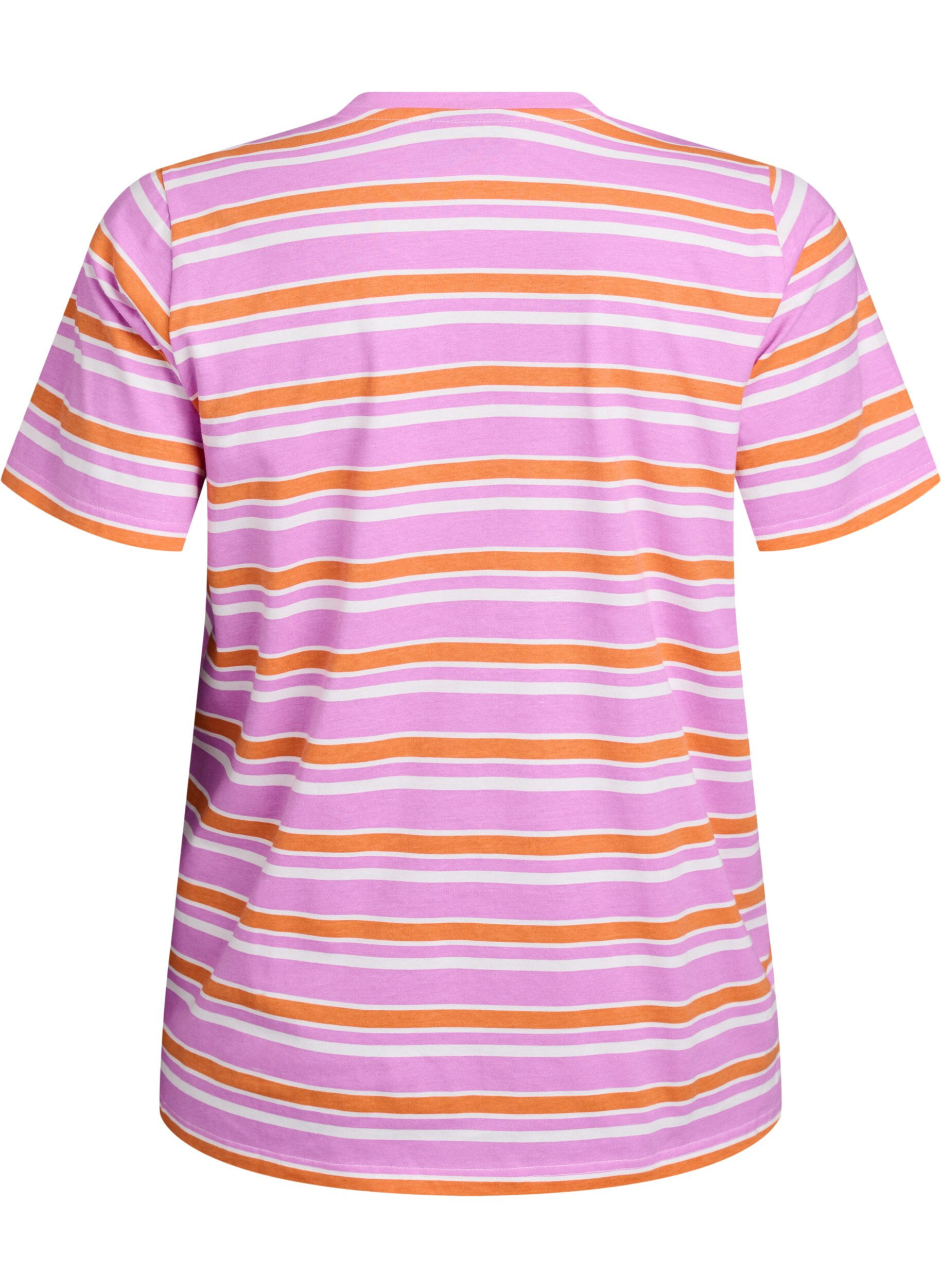 ZizziT-Shirt aus Baumwolle mit Streifen, Pink, Packshot image number 1