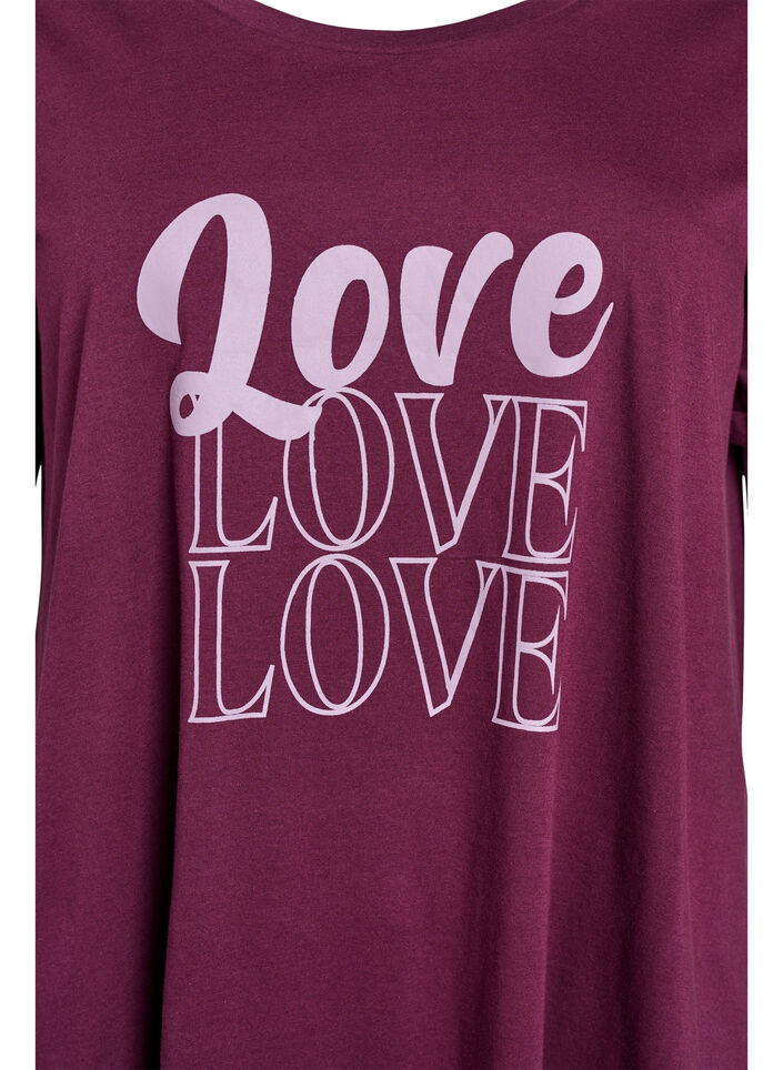 Kurzärmeliges Nachthemd aus Bio-Baumwolle, Dunkles Bordeaux, Packshot image number 2