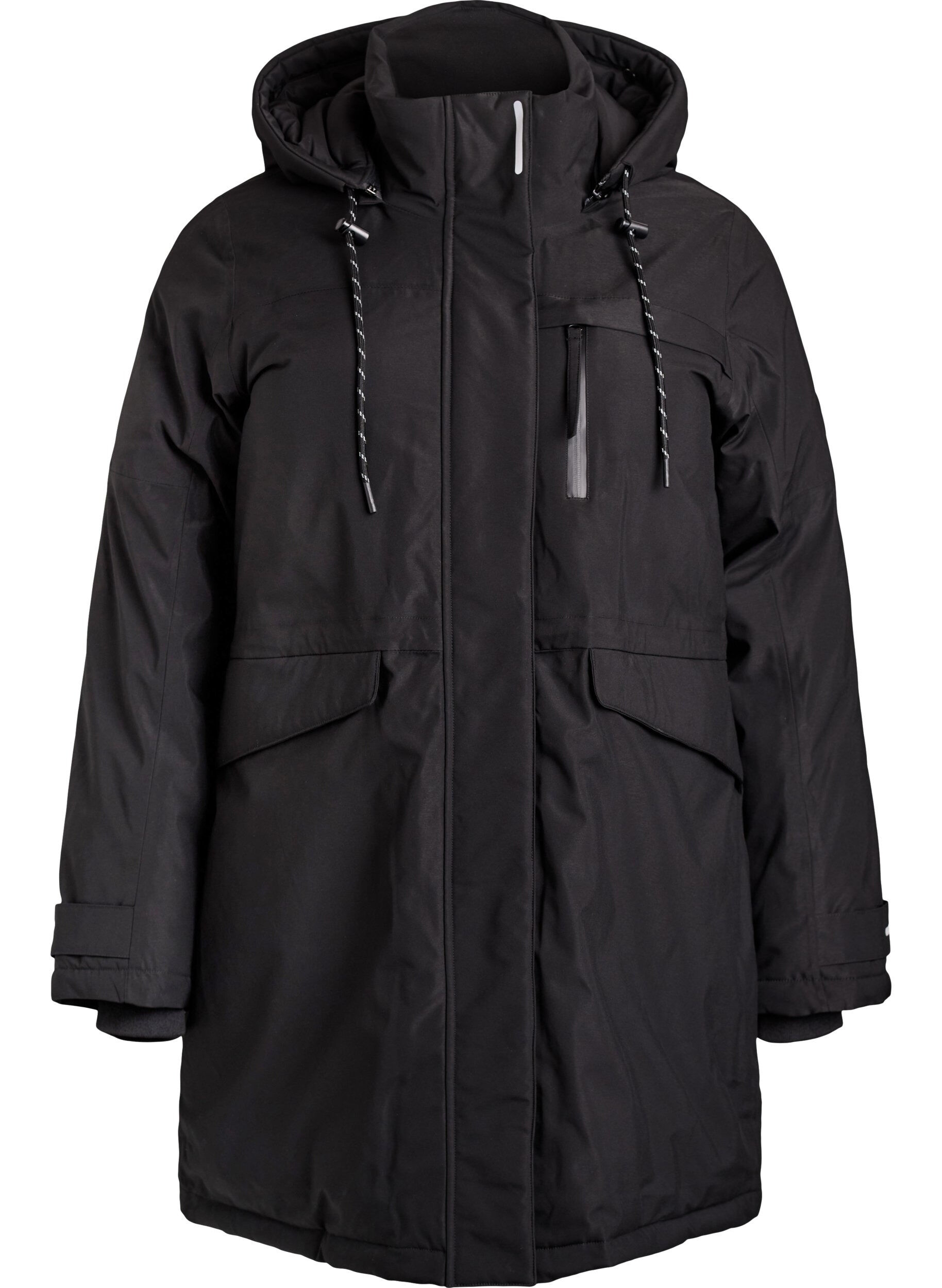 Wasserabweisender Parka mit Kapuze und funktionellen Details
