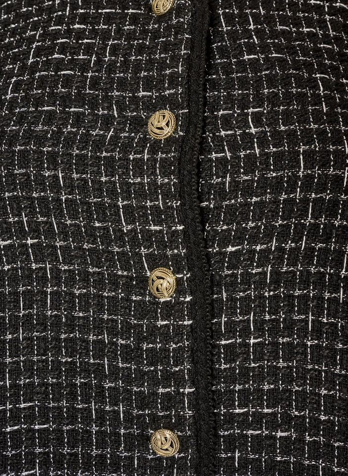 Jacke aus Boucl&eacute; mit goldfarbenen Kn&ouml;pfen, Schwarz, Packshot image number 2