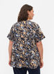 FLASH - Bluse mit kurzen &Auml;rmeln und Print, Brown Blue Flower, Model image number 1