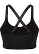 Nahtloser gerippter Sport-BH, Schwarz, Packshot image number 1