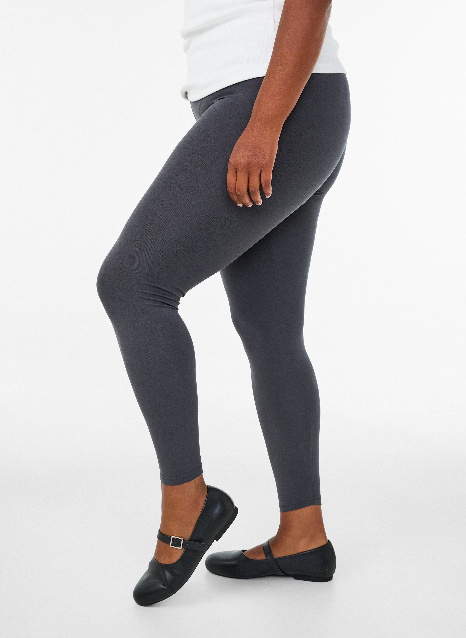ZizziBasic-Leggings aus Viskose, Grau, Model image number 0