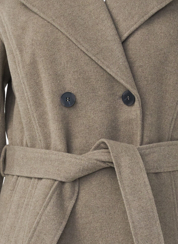 Kurze Wolljacke mit Gürtel, Desert Taupe Mel., Packshot image number 2