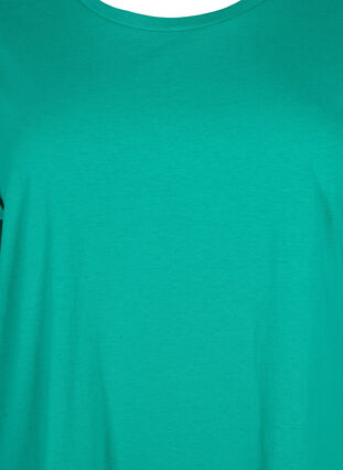 Kurzärmeliges T-Shirt aus einer Baumwollmischung, Emerald Green, Packshot image number 2