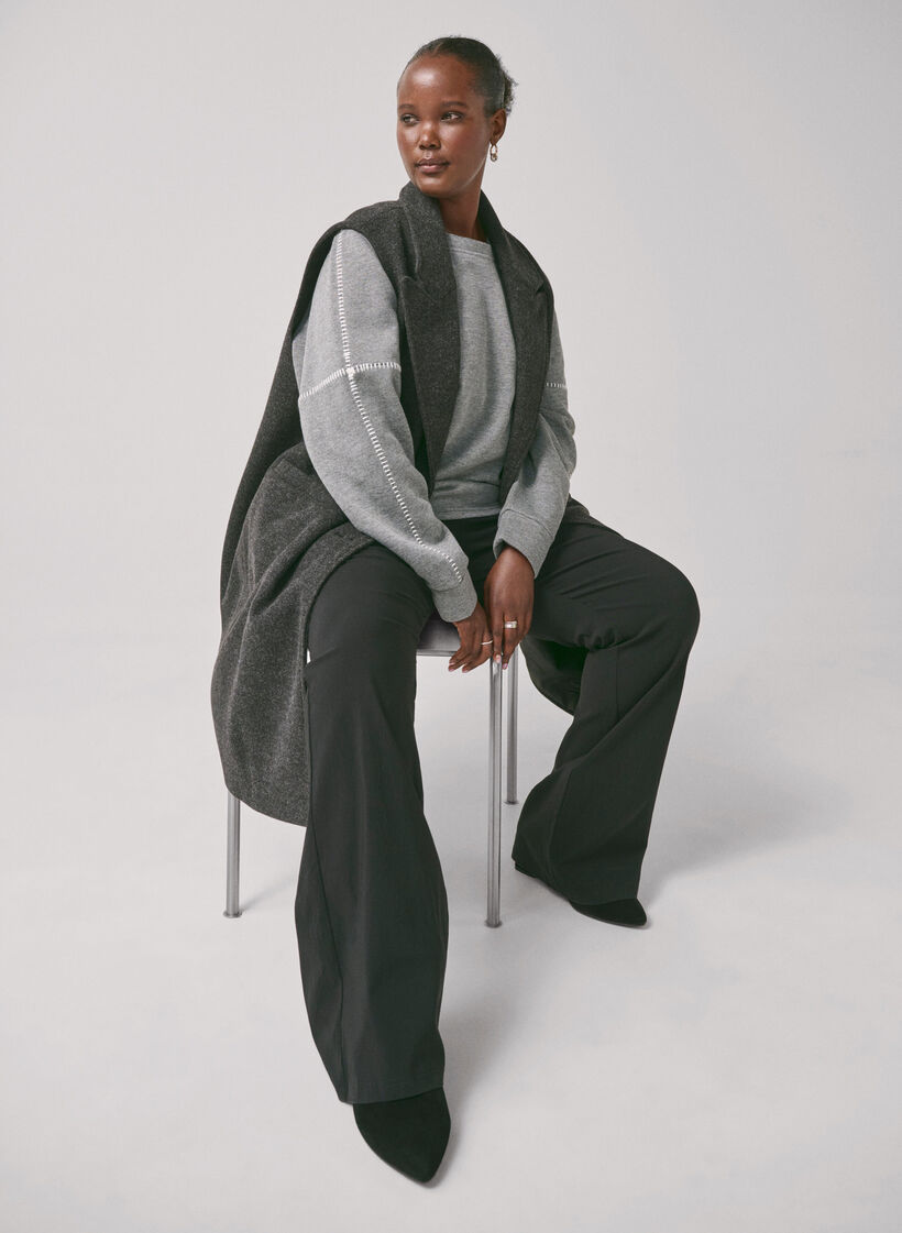 Sweatshirt mit Kontrastnähten, Medium Grey Mél, Image image number 0