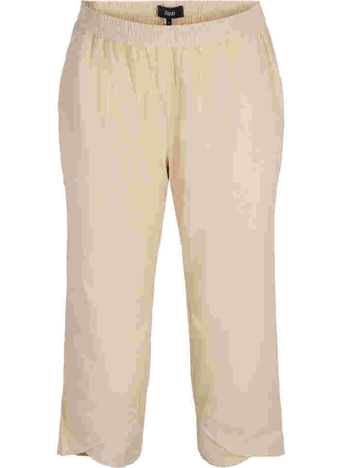 Cropped Hose aus Baumwolle, Oxford Tan, Packshot image number 0