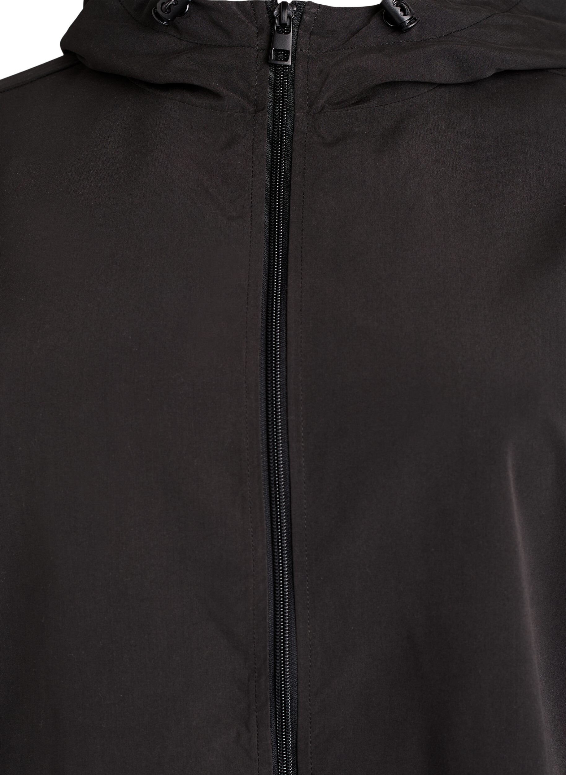 ZizziLeichte Jacke mit Kapuze und Rei&szlig;verschluss, Schwarz, Packshot image number 2