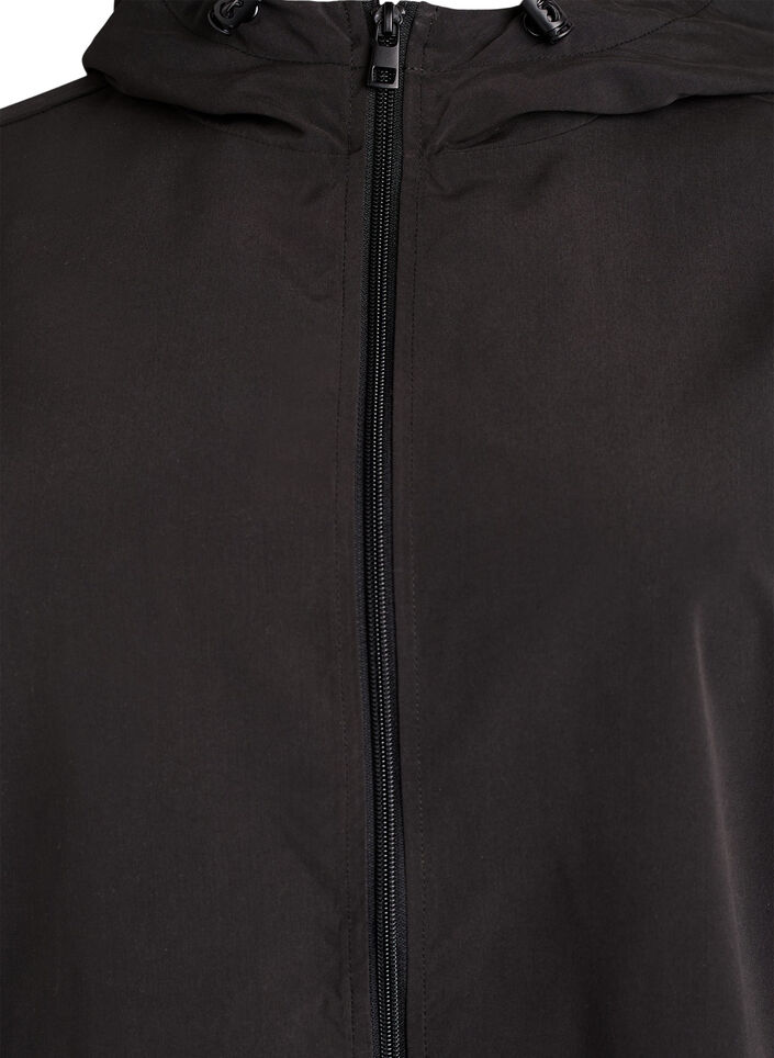 Leichte Jacke mit Kapuze und Rei&szlig;verschluss, Schwarz, Packshot image number 2