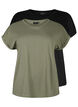 2er-Pack kurz&auml;rmlige T-Shirts, Gr&uuml;n, Packshot image number 0