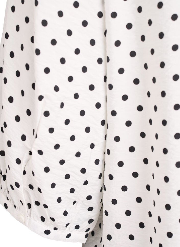 Bluse mit P&uuml;nktchenmuster und 3/4-&Auml;rmeln, Wei&szlig;, Packshot image number 3