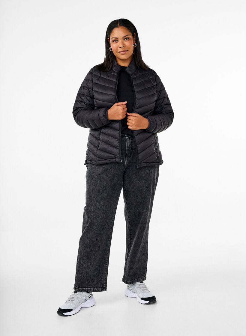 Leichte Jacke mit Taschen, Schwarz, Model image number 1