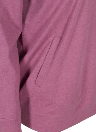 Meliertes Sweatshirt mit Reißverschluss, Grape Nectar Melange, Packshot image number 3