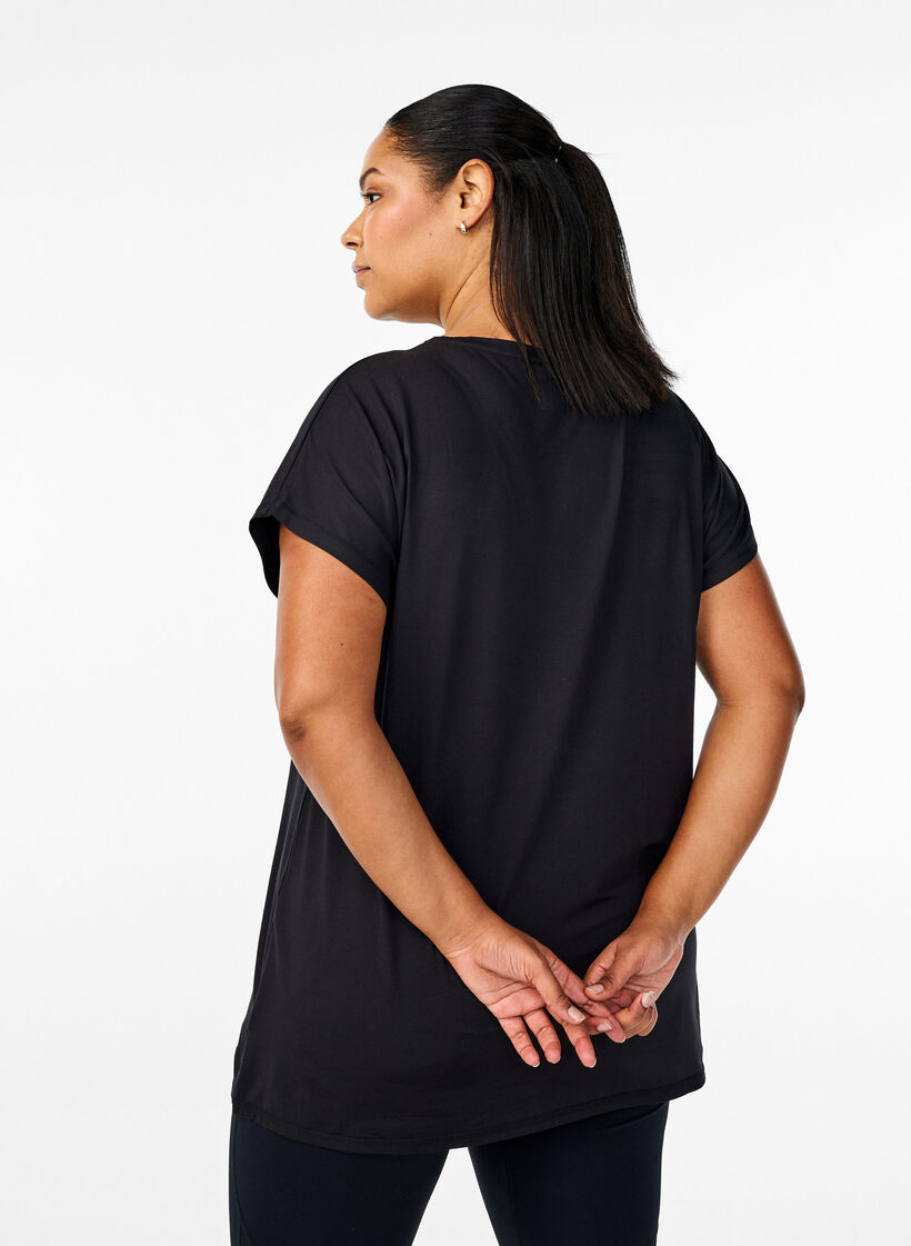 Langes Trainingsshirt, Schwarz, Model image number 2