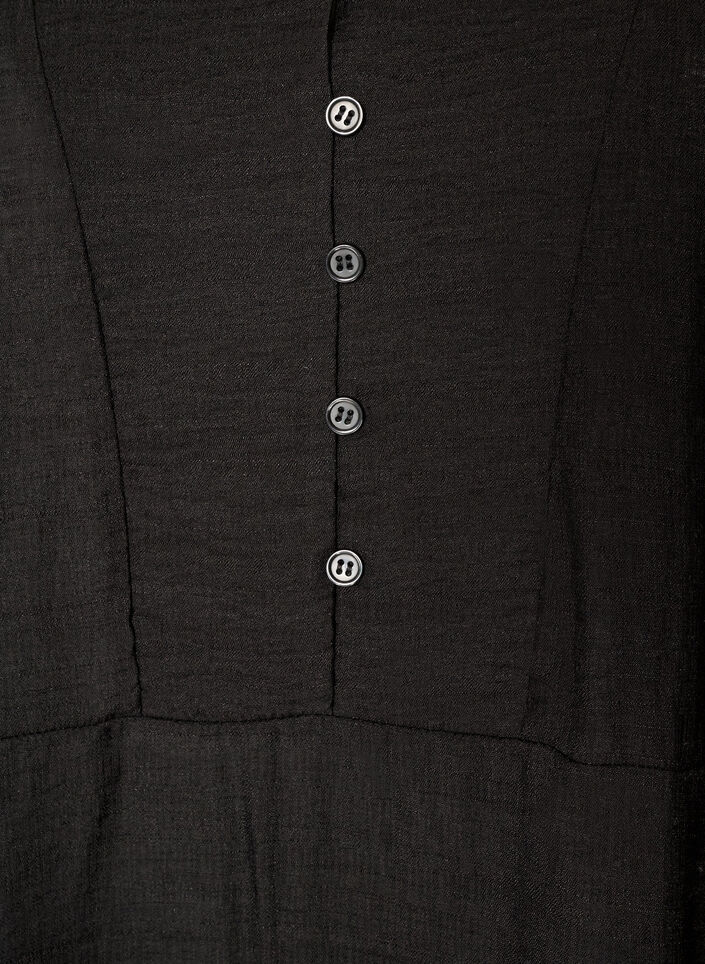 Kleid aus Viskose mit Stickerei und Stufenvolants, Schwarz, Packshot image number 2