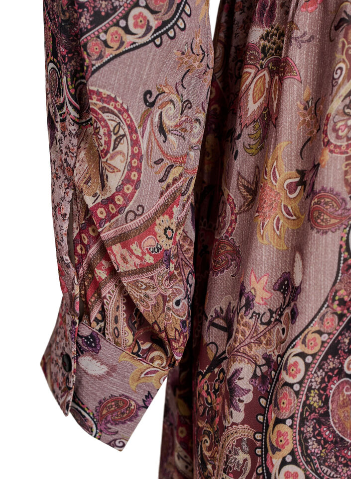 Midikleid mit Paisley-Muster und elastischem Bund, Lila, Packshot image number 3