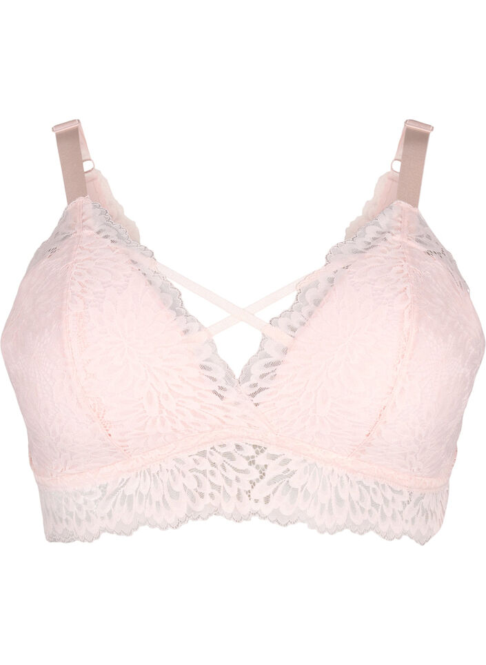 Bralette mit String-Detail und weicher Polsterung, Peach Blush, Packshot image number 0