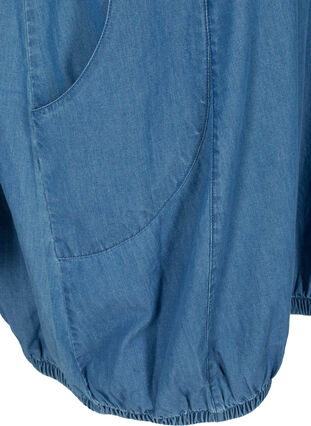 Kurzarm Denimkleid mit Taschen, Blue denim, Packshot image number 3