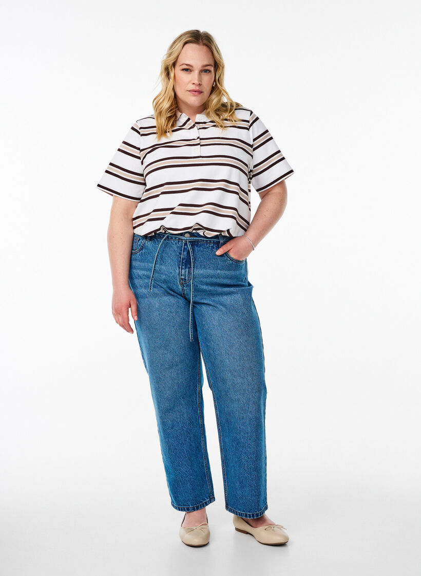 Poloshirt mit kurzen Ärmeln, Vanille, Model image number 1