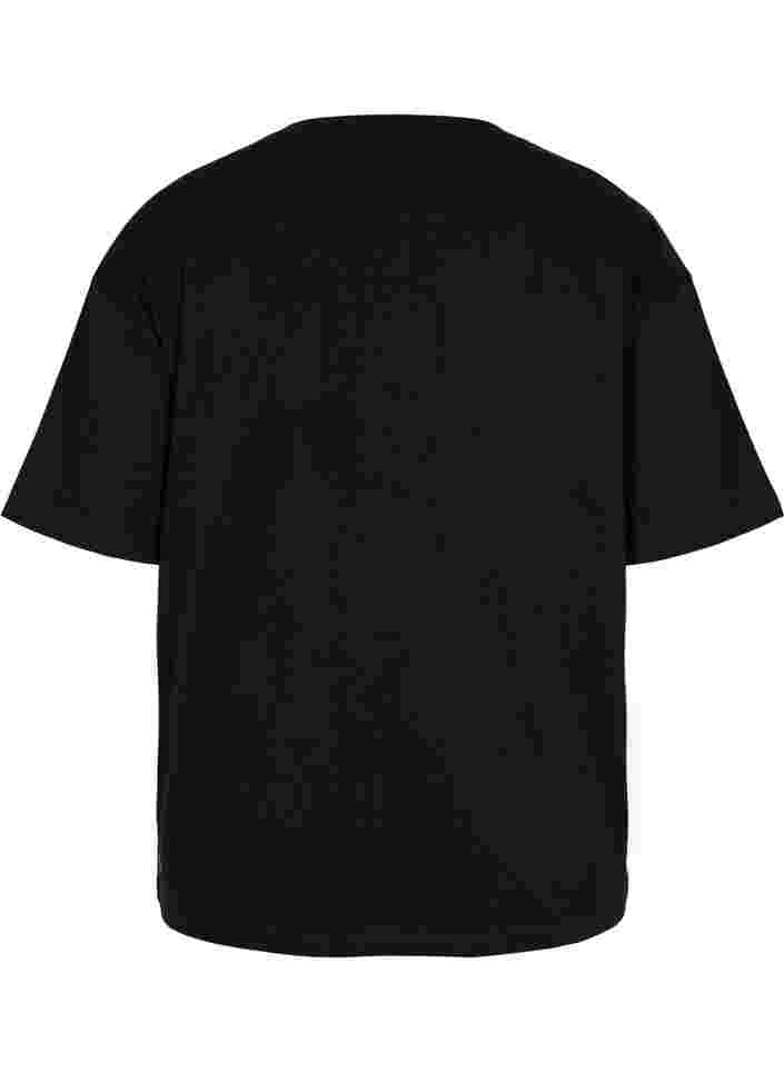 Trainings-T-Shirt aus Baumwolle, Black, Packshot image number 1