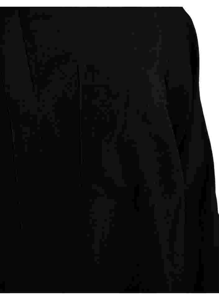 Langes Hemd aus Viskosemischung, Black, Packshot image number 3