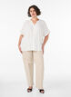 Bluse aus Viskose mit kurzen &Auml;rmeln und Raffdetails, Vanille, Model image number 1