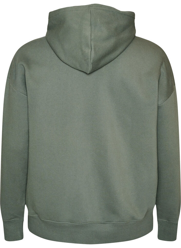 Hoodie mit Brustaufdruck, Gr&uuml;n, Packshot image number 1