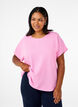 Bluse mit kurzen &Auml;rmeln und einem Rundhalsausschnitt, Pink, Model image number 0