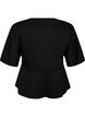 Peplum-Bluse mit ellenbogenlangen &Auml;rmeln, Schwarz, Packshot image number 1