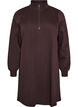 Sweatkleid mit hohem Rippkragen und Rei&szlig;verschluss, Braun, Packshot image number 0