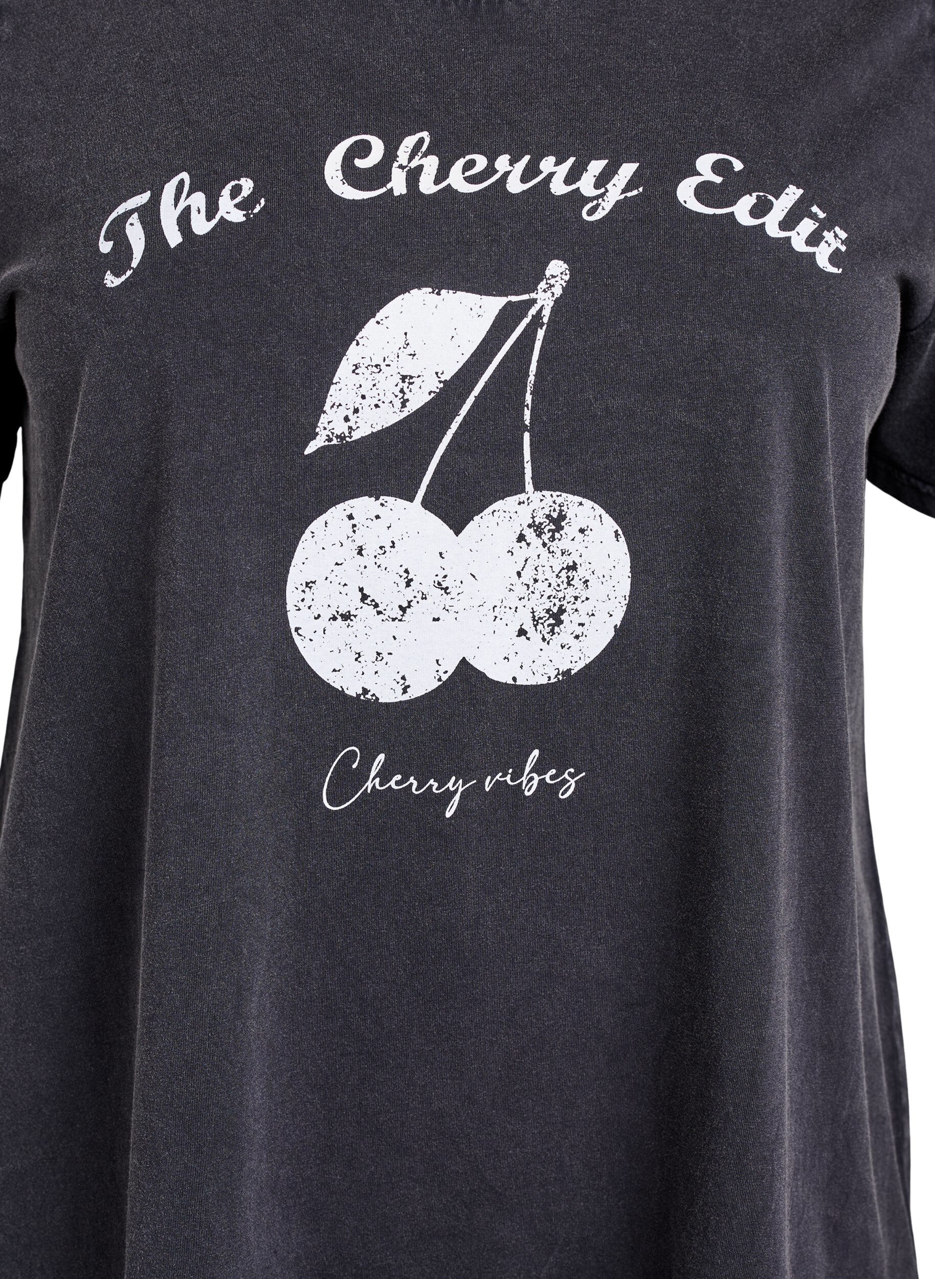 ZizziT-Shirt aus Bio-Baumwolle mit Print, Grau, Packshot image number 2