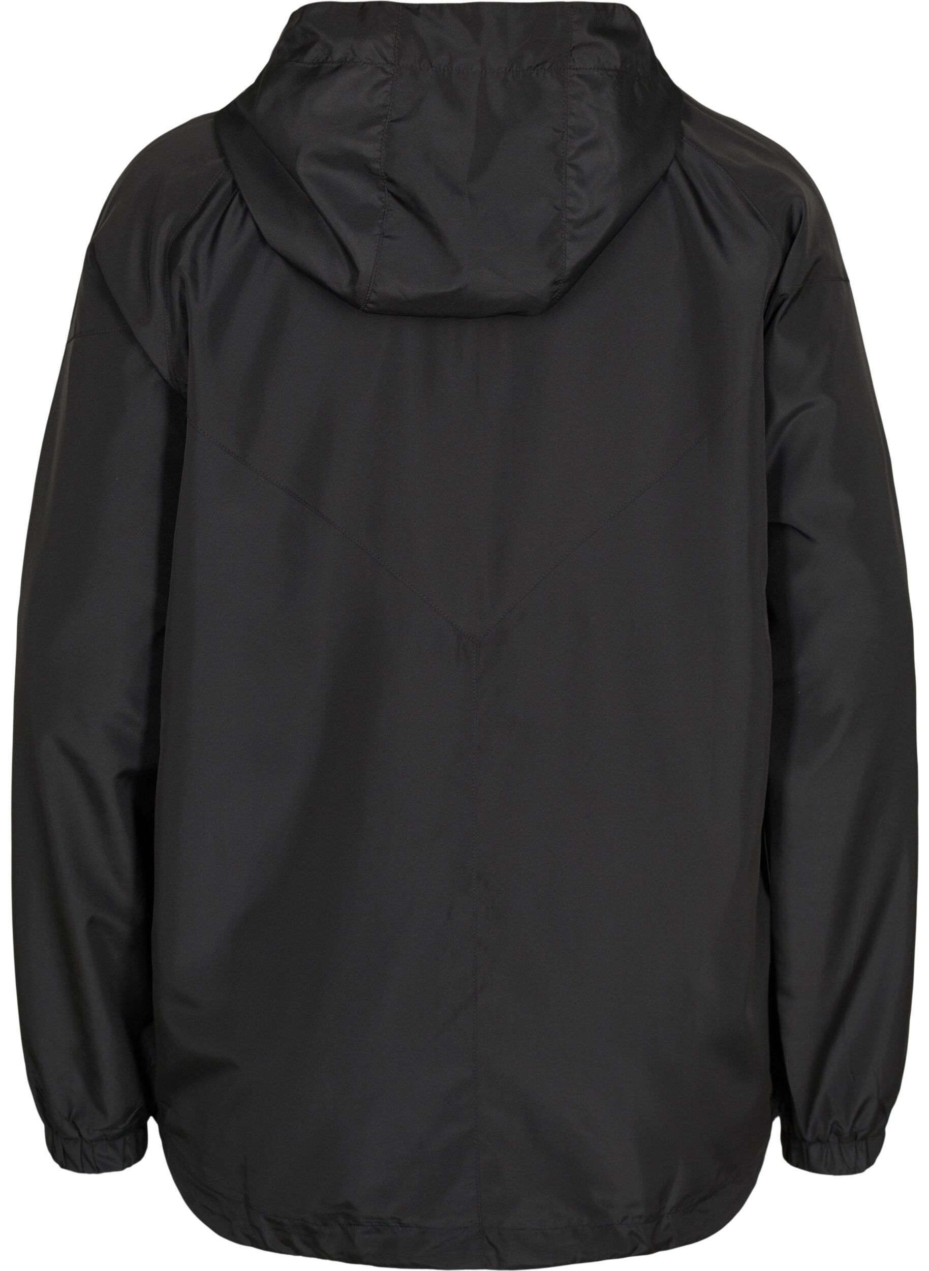 ZizziKurze Jacke mit Kapuze und verstellbarem Saum, Black, Packshot image number 1